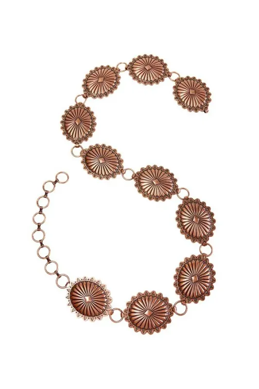 Classic Oval Concho Belt - Bronze