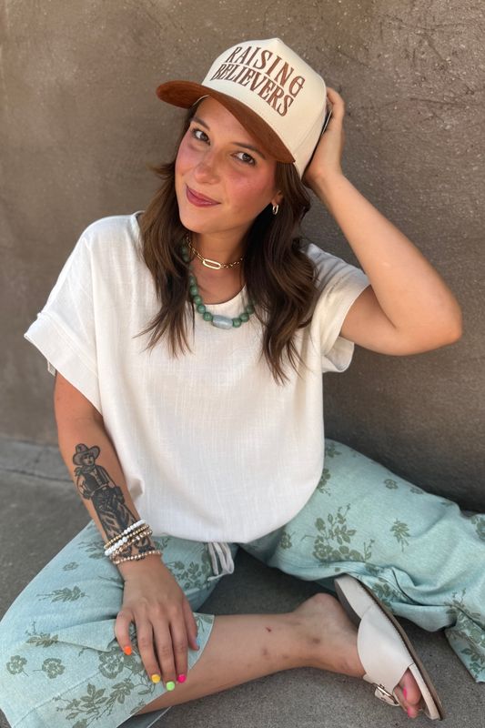 Raising Believers Suede Trucker Hat - Cinnamon