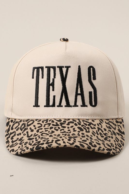 Texas Embroidered Trucker Hat - Black Leopard