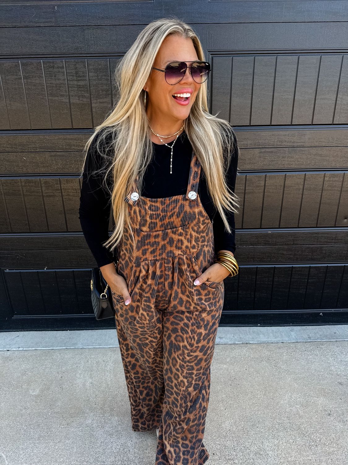 Cheetah Karli Ribbed Overalls