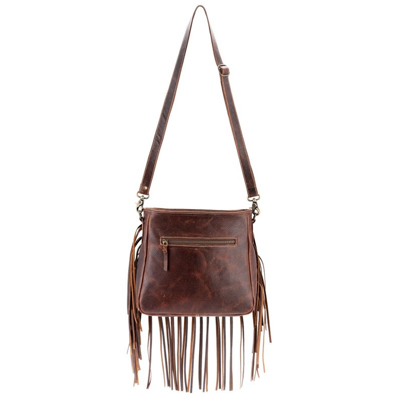 Rose Gold Foil Leather and Cowhide Fringe Crossbody