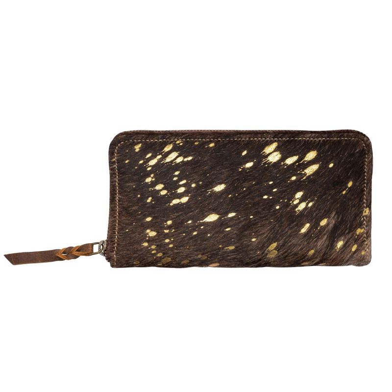 Cola Foil Cowhide Zip Wallet