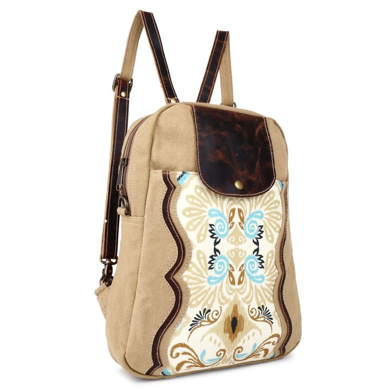 Upcycled Canvas and Leather Backpack