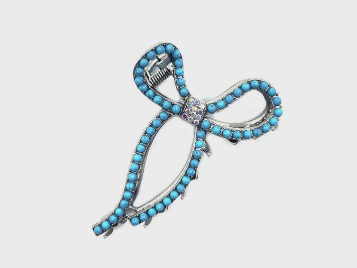 Turquoise Stone Ribbon Hair Claw