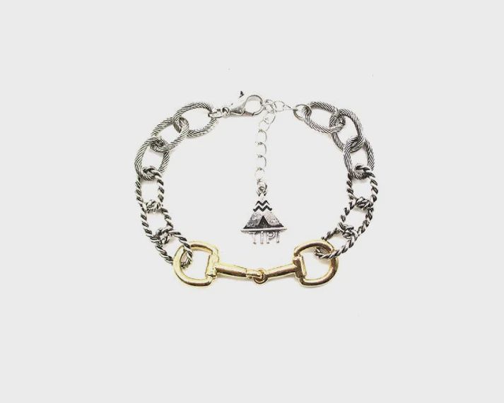 Snaffle Bit Two Toned Chain Bracelet