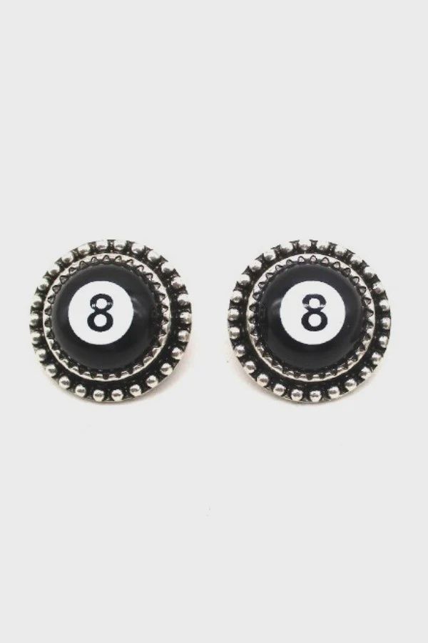 8 Ball Post Earrings