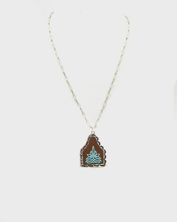 Western Bluebell Boot Stitch Necklace