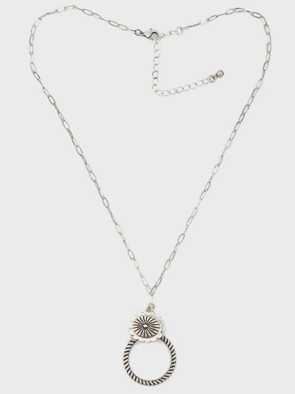 Western Concho Ring Necklace
