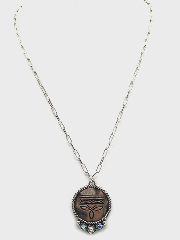 Western Boot Stitch Round Necklace