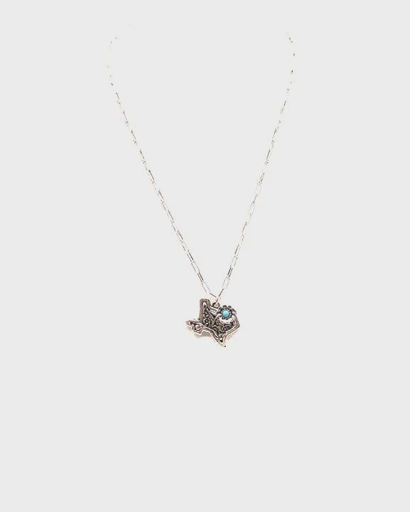 Western Dainty Texas Map Pendant Necklace
