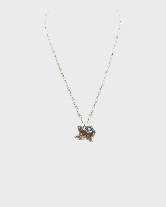 Western Dainty Texas Map Pendant Necklace