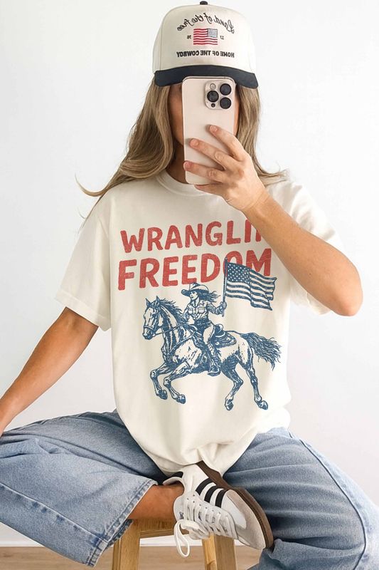 Wranglin Freedom Oversized Graphic Tee