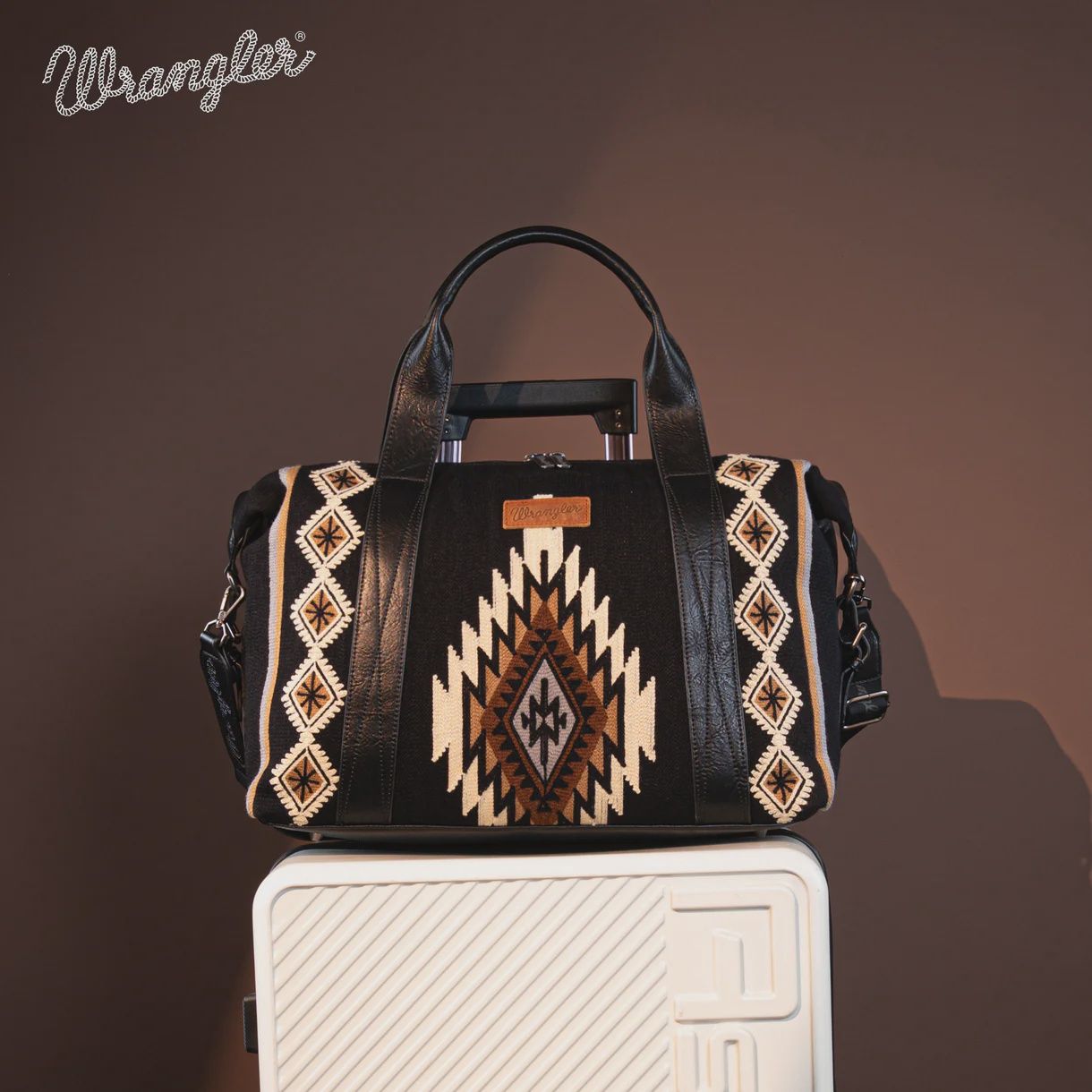 Wrangler Southwestern Print Duffle Bag- Black
