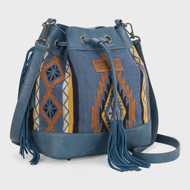 Wrangler Southwestern Knitted Drawstring Crossbody Bag
