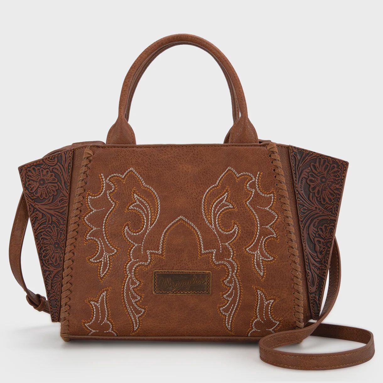 Wrangler Embroidered Trapezoid Concealed Carry Tote - Brown
