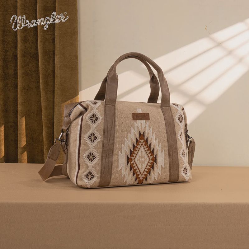 Wrangler Southwestern Print Duffle Bag- Khaki