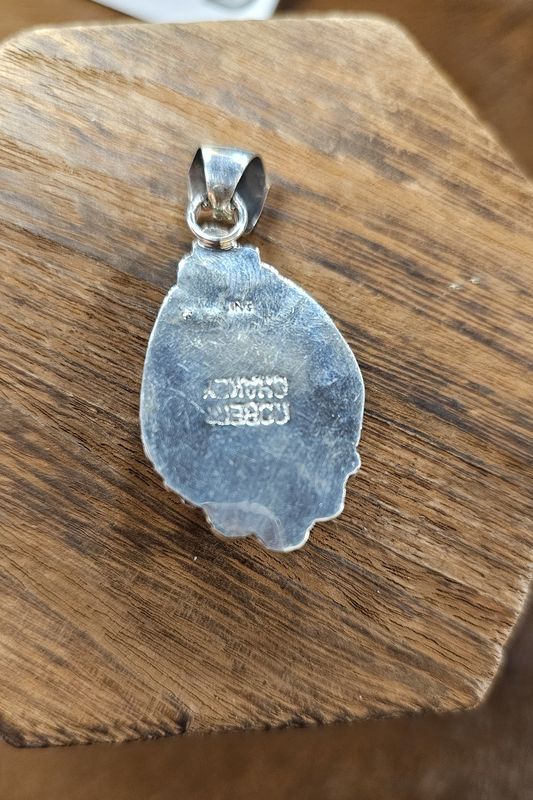 Pink Teardrop Stone &amp; Silver Pendant