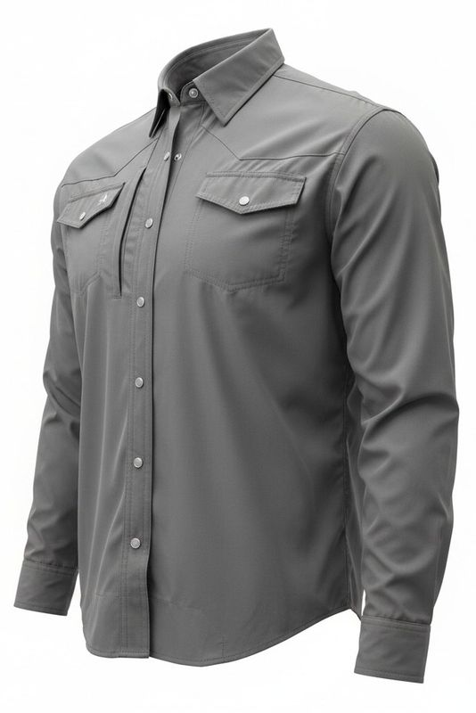 Arrowhead Ranch Performance Pearl Snap - Long Sleeve - Gunmetal