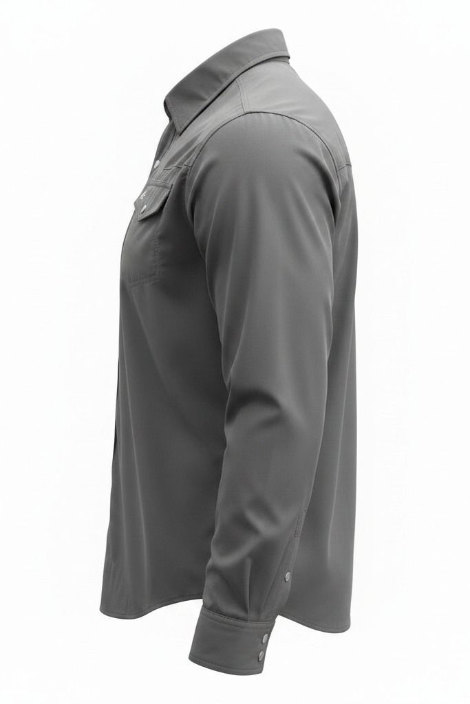 Arrowhead Ranch Performance Pearl Snap - Long Sleeve - Gunmetal, Size: SM