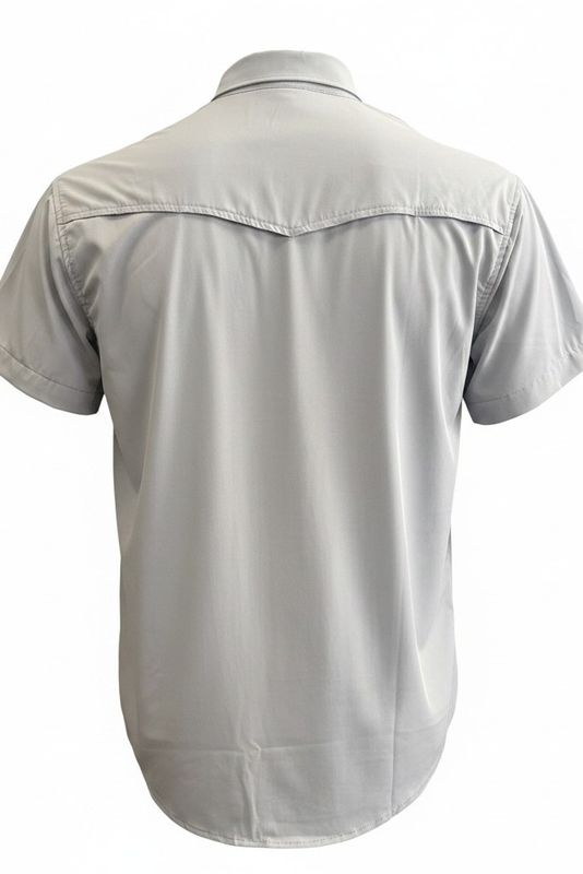 Arrowhead Ranch Performance Pearl Snap Short Sleeve - Steel Blue