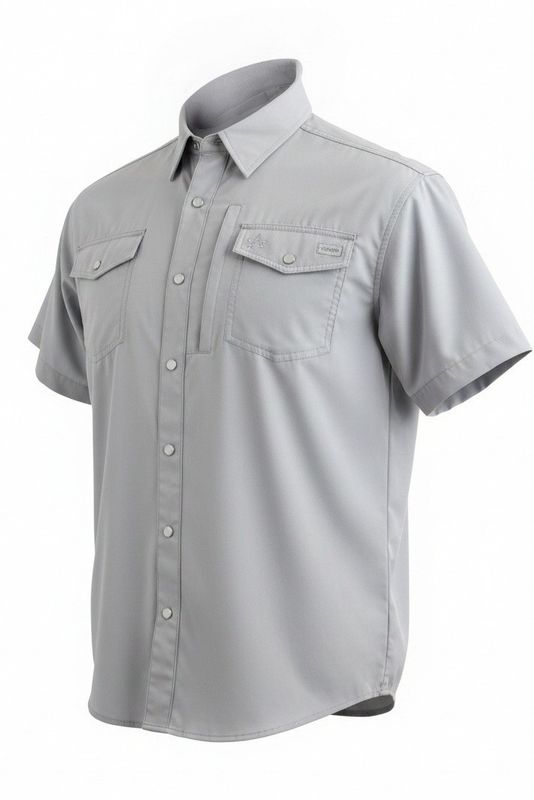Arrowhead Ranch Performance Pearl Snap Short Sleeve - Steel Blue