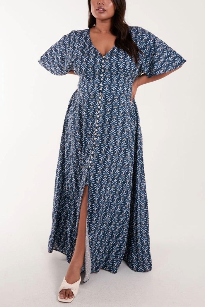 CURVE FLEUR DI LIS BUTTON THROUGH DRESS