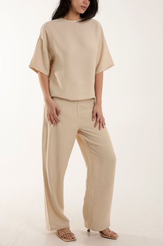 BUTTON BACK T-SHIRT & TROUSER CO-ORD SET