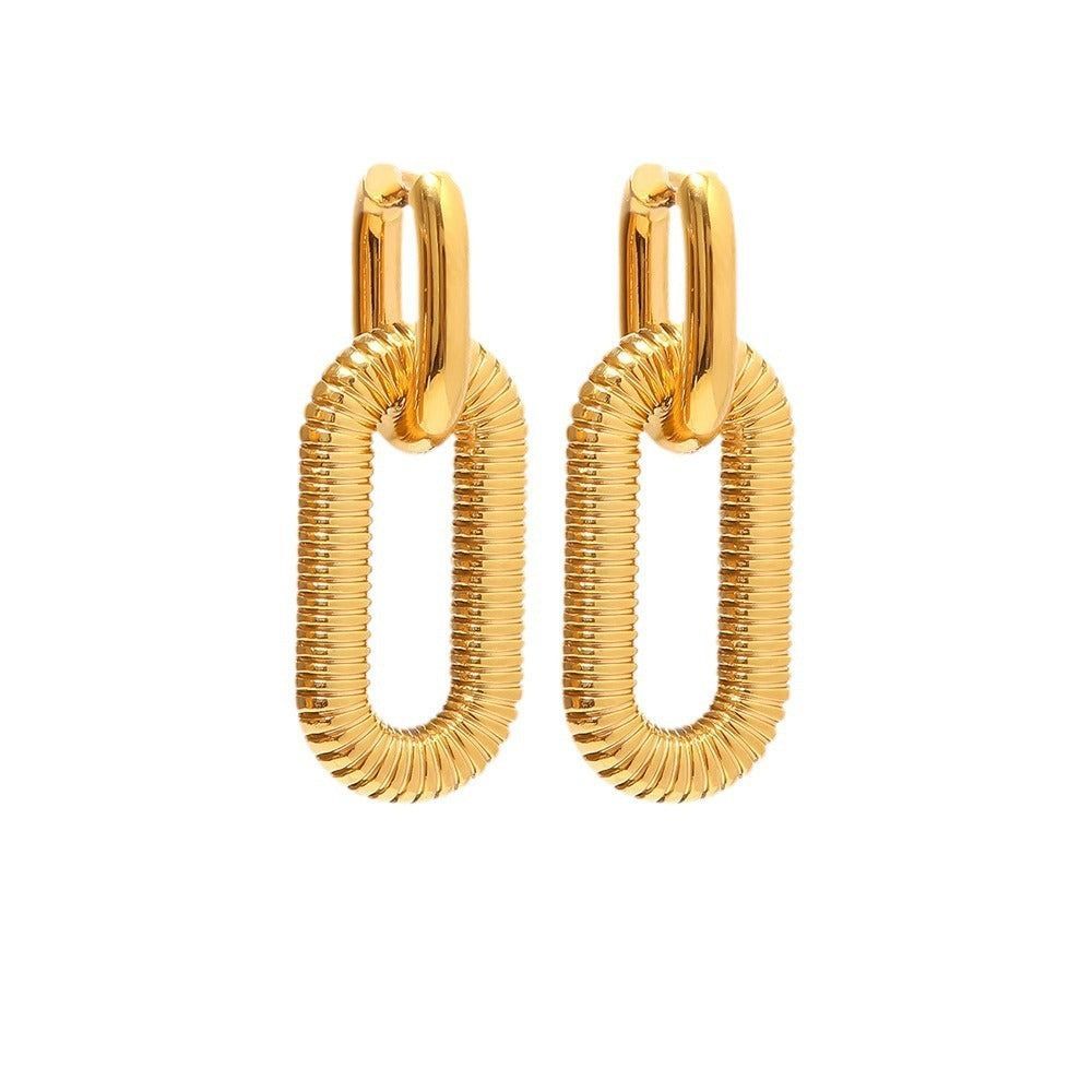 CONVERTIBLE CIRCLE GOLD DROP EARRINGS