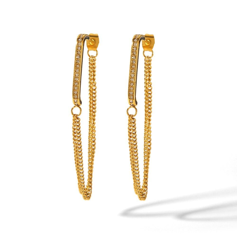 CHAIN GEOMETRIC EARRINGS