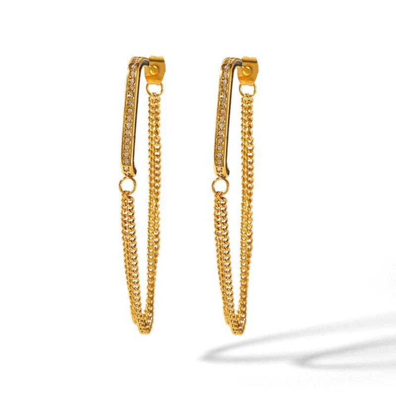 CHAIN GEOMETRIC EARRINGS