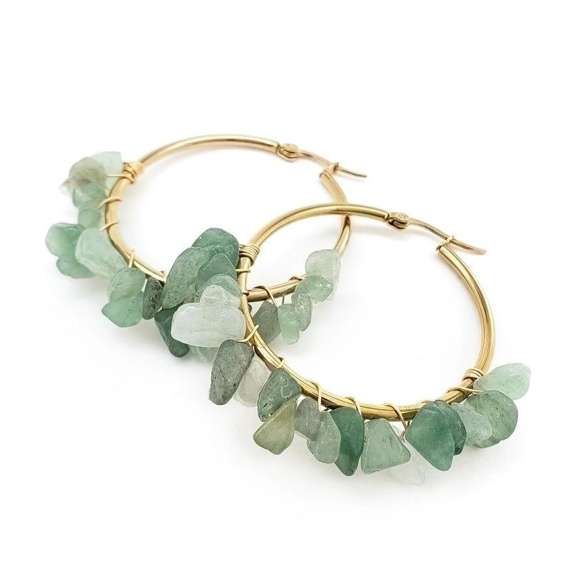 ETHNIC STYLE GEOMETRIC NATURAL STONE EARRINGS