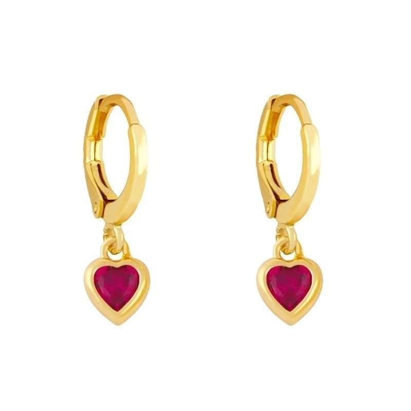 HEART COPPER GEMSTONE EARRINGS