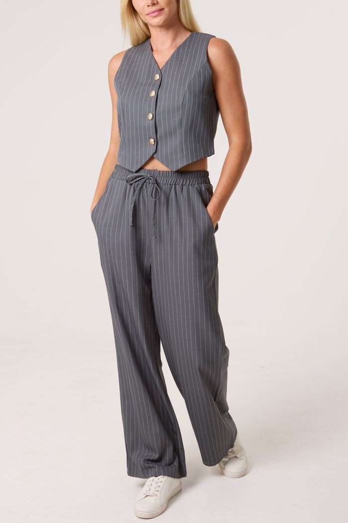 PINSTRIPE WAISTCOAT & TROUSER SUIT CO-ORD