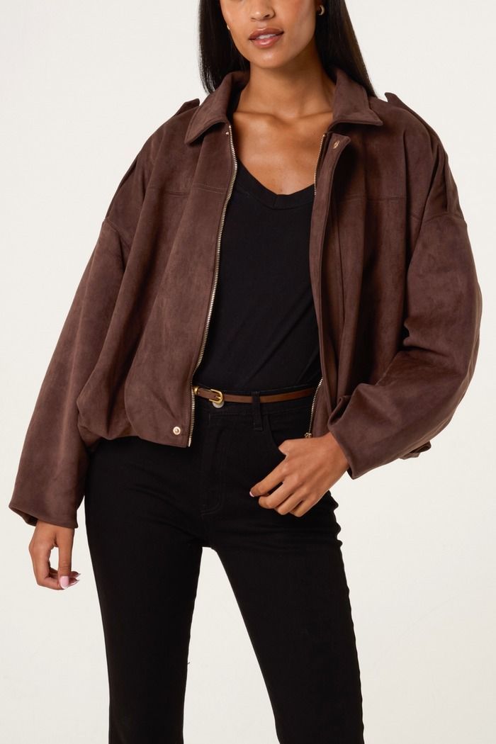 SUEDETTE PUFFBALL JACKET
