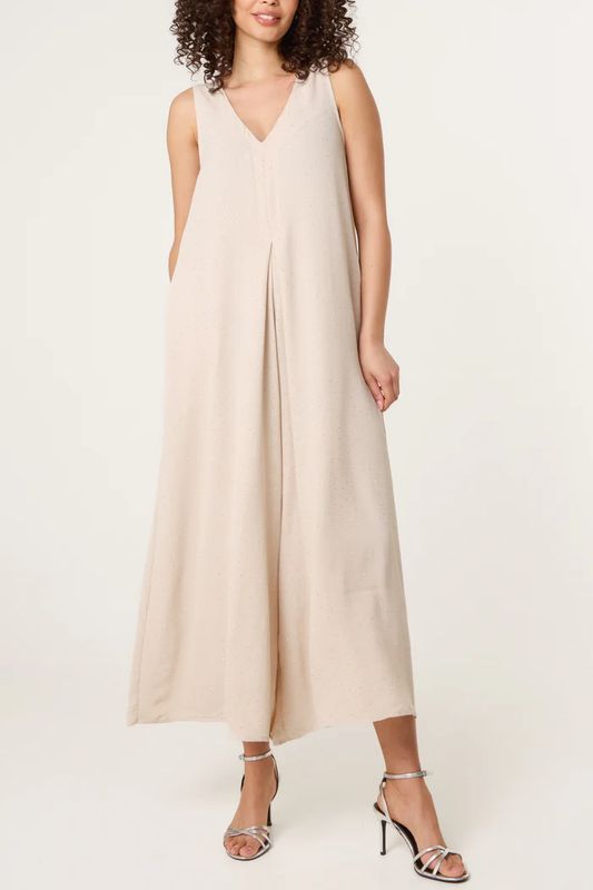DIAMANTE EMBELLISHED WIDE LEG JUMPSUIT