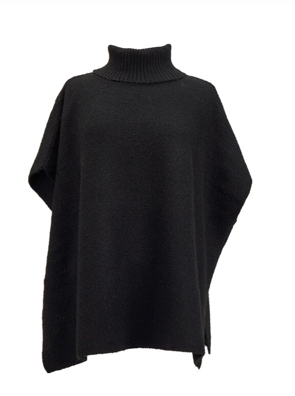 Knit Polar Neck Topper, Colour: Black
