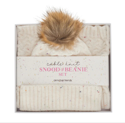 Beanie &amp; Snood Set - Cable Knit