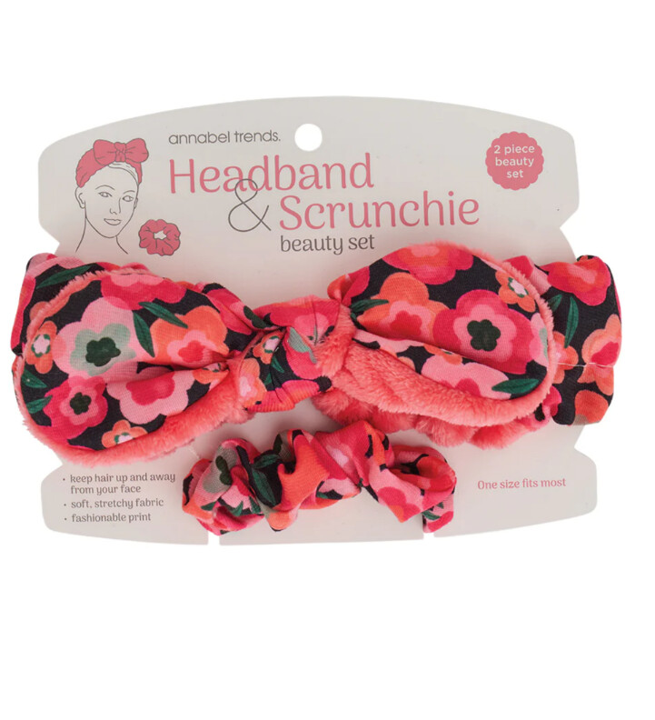 Headband &amp; Scrunchie Set, Style: Midnight Blooms
