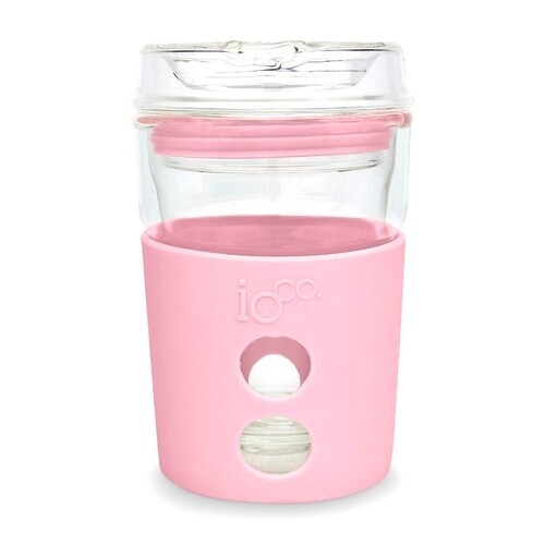 Travel Cup - Glass 8oz - IOco, Colour: Marshmallow Pink