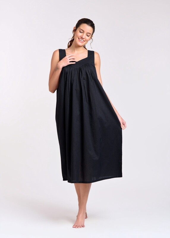 Dress - V-Neck Sleeveless - Cotton