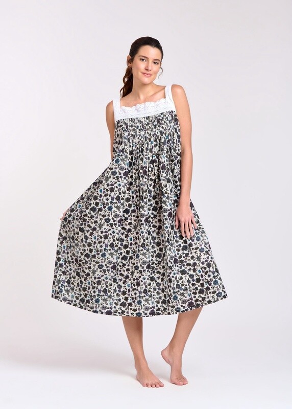 Nightwear - LACE Pin Tucked Sleeveless  - Cotton
