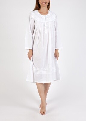 Nightwear White LONG Sleeve with Lace