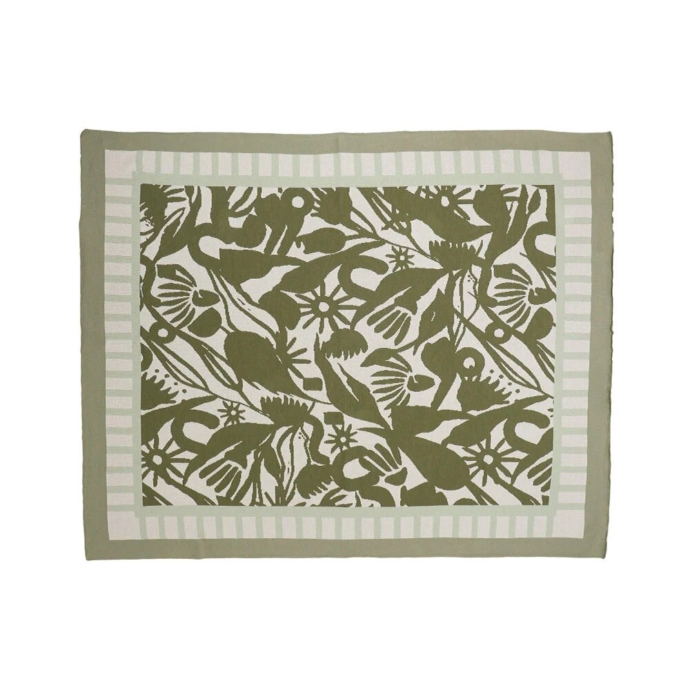 Cotton Knit Throw, Style: Abstract Gum