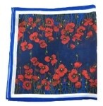 SCARF - Poppy Impressions, Colour: Blue Where the Poppies Grow