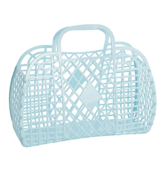 Sun Jellies Retro Basket  - Mini, Colour: Light Blue