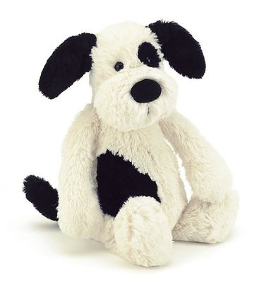 JELLYCAT - Dog Bashful Black &amp; Cream Puppy (Med)