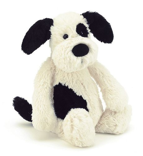JELLYCAT - Dog Bashful Black &amp; Cream Puppy (Med)