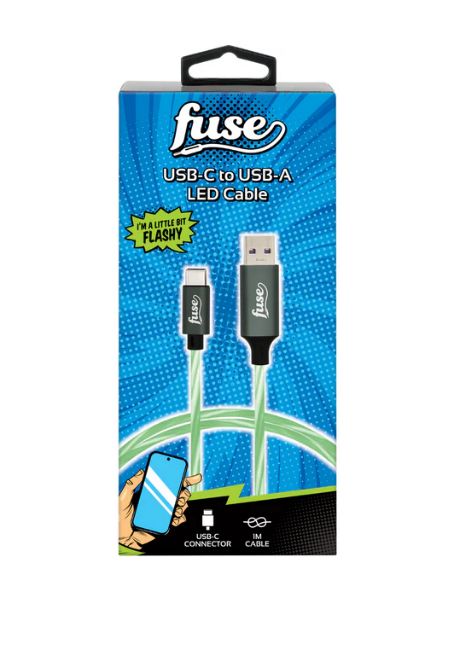 Charging Cable USB-C to USB-A - Fuse LED Cord