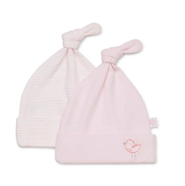 Beanie 2pk Pink/Pink Stripe Bird - Marquise, Size: Small