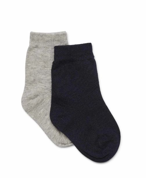 Socks 2pk Navy/Grey - Marquise